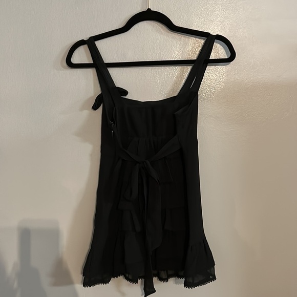 Juicy Couture black ruffle silk blend top size small - Picture 6 of 8